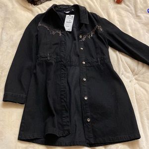 Zara black denim dress